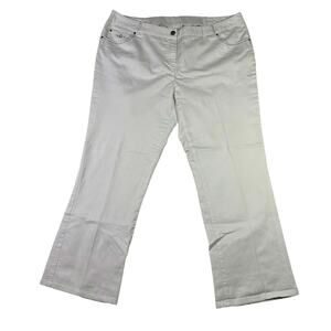 Tanjay White Stretch Bootcut Pants Womens 18W Y2K McBling Office Clean Girl